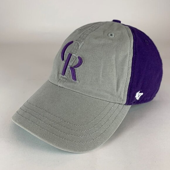 Colorado Rockies MLB Purple Gray 47 Brand Clean Up Spring Training Strapback Hat - Picture 3 of 8